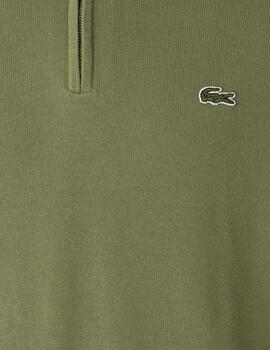 LACOSTE JERSEY VERDE 1/4 ZIP