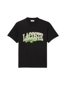 LACOSTE CAMISETA ESTAMPADO NEGRO