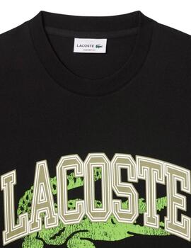 LACOSTE CAMISETA ESTAMPADO NEGRO