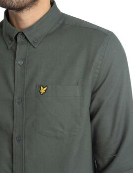 LYLE&SCOTT CAMISA VERDE PLAIN FLANNEL