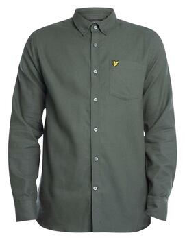 LYLE&SCOTT CAMISA VERDE PLAIN FLANNEL