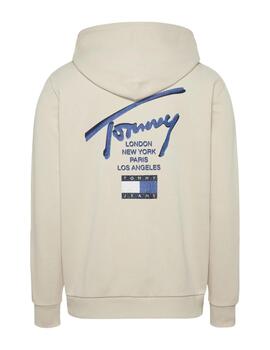 TOMMY HOODIE CREMALLERA NEWSPRINT