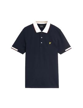 LYLE&SCOTT POLO NAVY HALF TIPPED