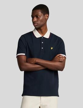 LYLE&SCOTT POLO NAVY HALF TIPPED