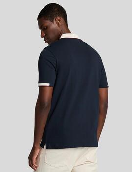 LYLE&SCOTT POLO NAVY HALF TIPPED