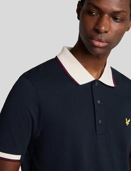 LYLE&SCOTT POLO NAVY HALF TIPPED