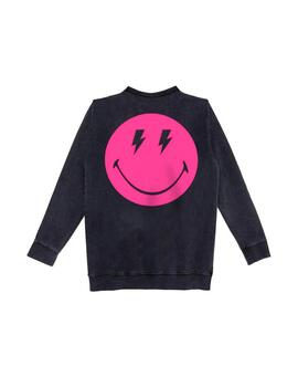 GLINT SUDADERA NEGRA SMILEY LILAC