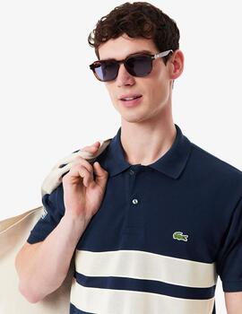 LACOSTE POLO MARINO BEIGE CLASSIC FIT