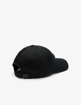 LACOSTE GORRA NEGRA LOGO TEJIDO TOALLA