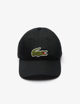 LACOSTE GORRA NEGRA LOGO TEJIDO TOALLA