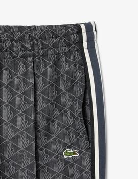 LACOSTE PANTSPORT ESTAMPADO NEGRO GRIS