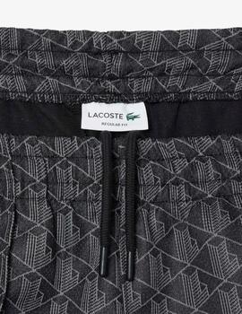 LACOSTE PANTSPORT ESTAMPADO NEGRO GRIS