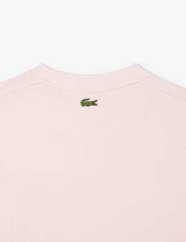 LACOSTE CAMISETA ROSA LOGO GRANDE