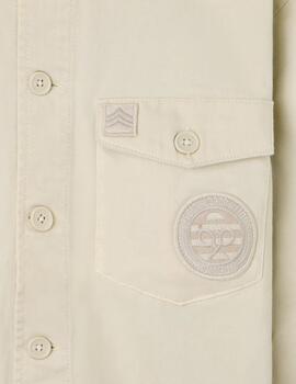 SILBON SOBRECAMISA BEIGE PARCHES