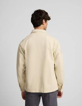 SILBON SOBRECAMISA BEIGE PARCHES