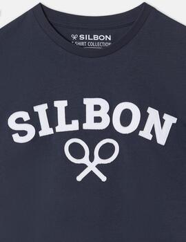 SILBON CAMISETA MARINO RAQUETA MEDIA