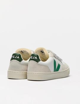 VEJA SMALL V-90 EXTRA WHITE EMERAUDE KIDS