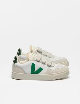 VEJA SMALL V-90 EXTRA WHITE EMERAUDE KIDS