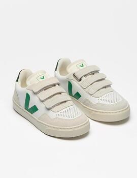 VEJA SMALL V-90 EXTRA WHITE EMERAUDE KIDS