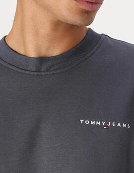 TOMMY SUDADERA WASHED BLACK LINEAR