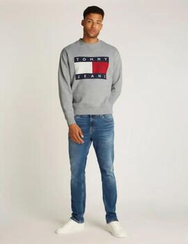 TOMMY SUDADERA LOGO GREY MELANGE