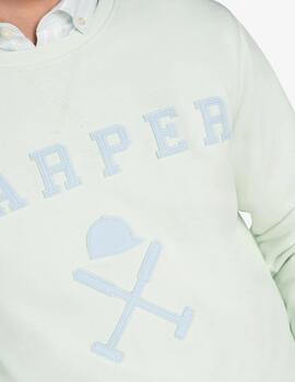 HARPER SUDADERA VERDE MINT NEW ENGLAND