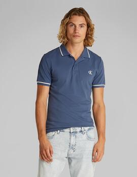 CALVIN KLEIN POLO AZUL INDIGO TIPPING