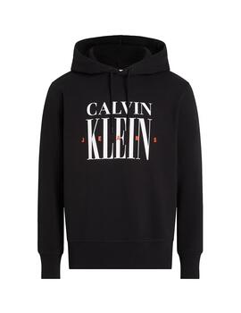 CALVIN KLEIN HOODIE NEGRA SERIF FRONT GRAPHIC