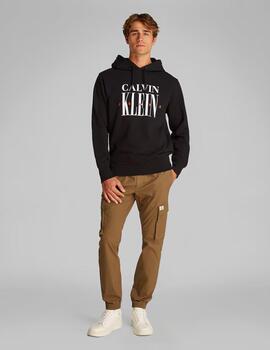 CALVIN KLEIN HOODIE NEGRA SERIF FRONT GRAPHIC