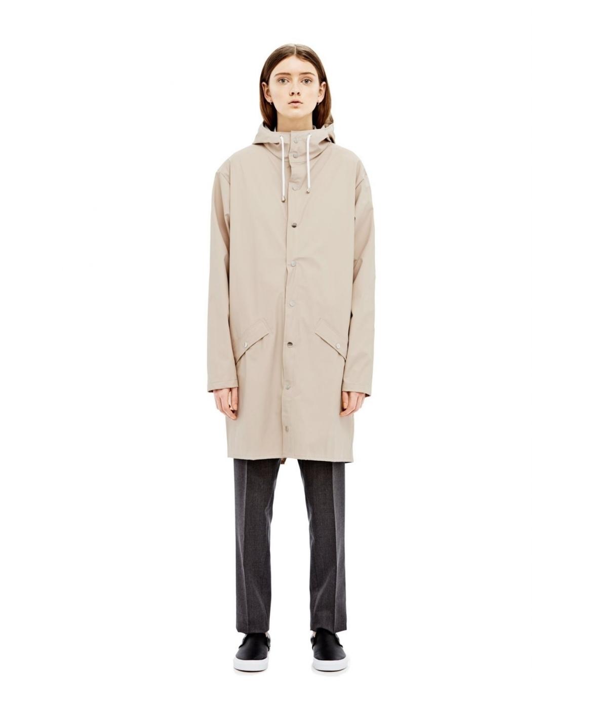 RAINS LONG JACKET SAND