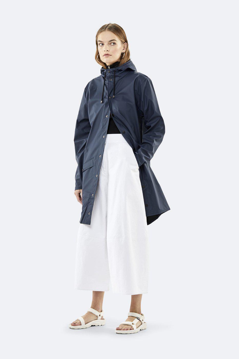 RAINS LONG JACKET NAVY