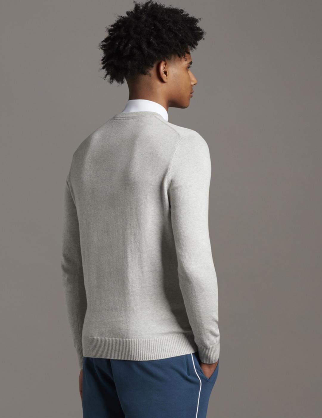 LYLE&SCOTT JERSEY CUELLO REDONDO GRIS