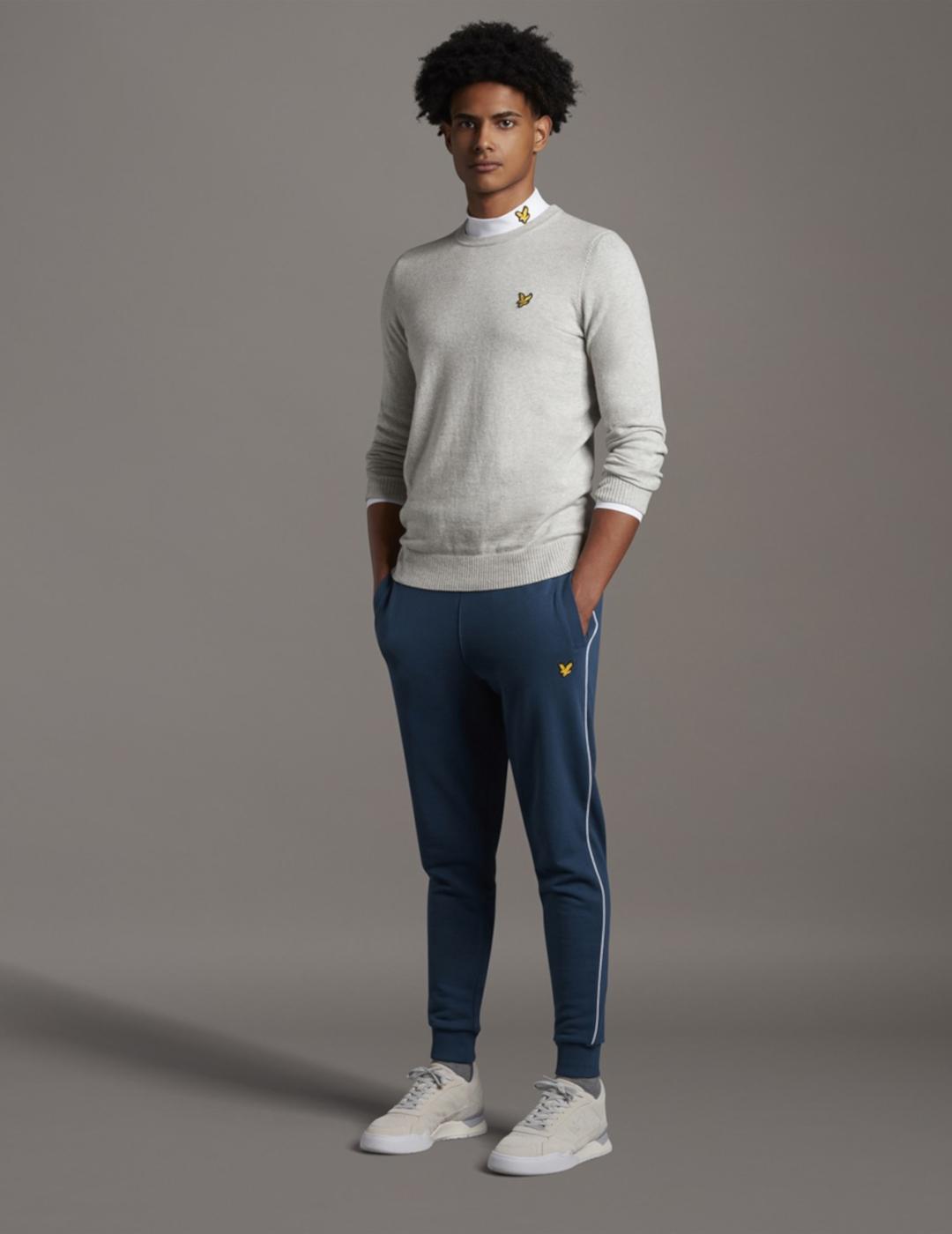 LYLE&SCOTT JERSEY CUELLO REDONDO GRIS