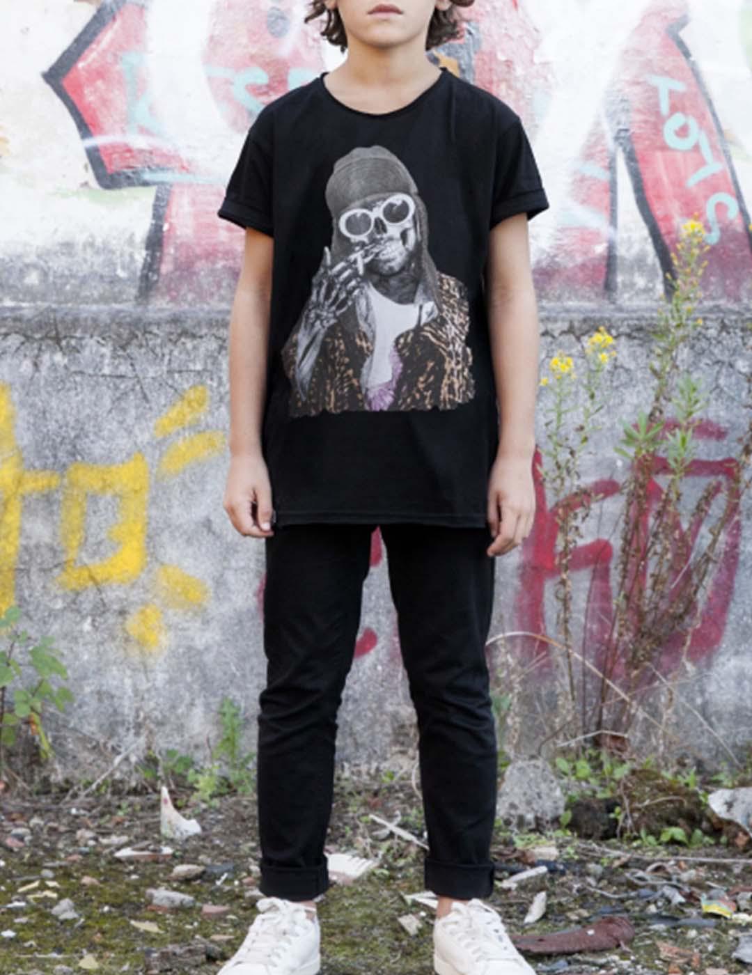 Camiseta Kurt Negro Le Crâne KIDS