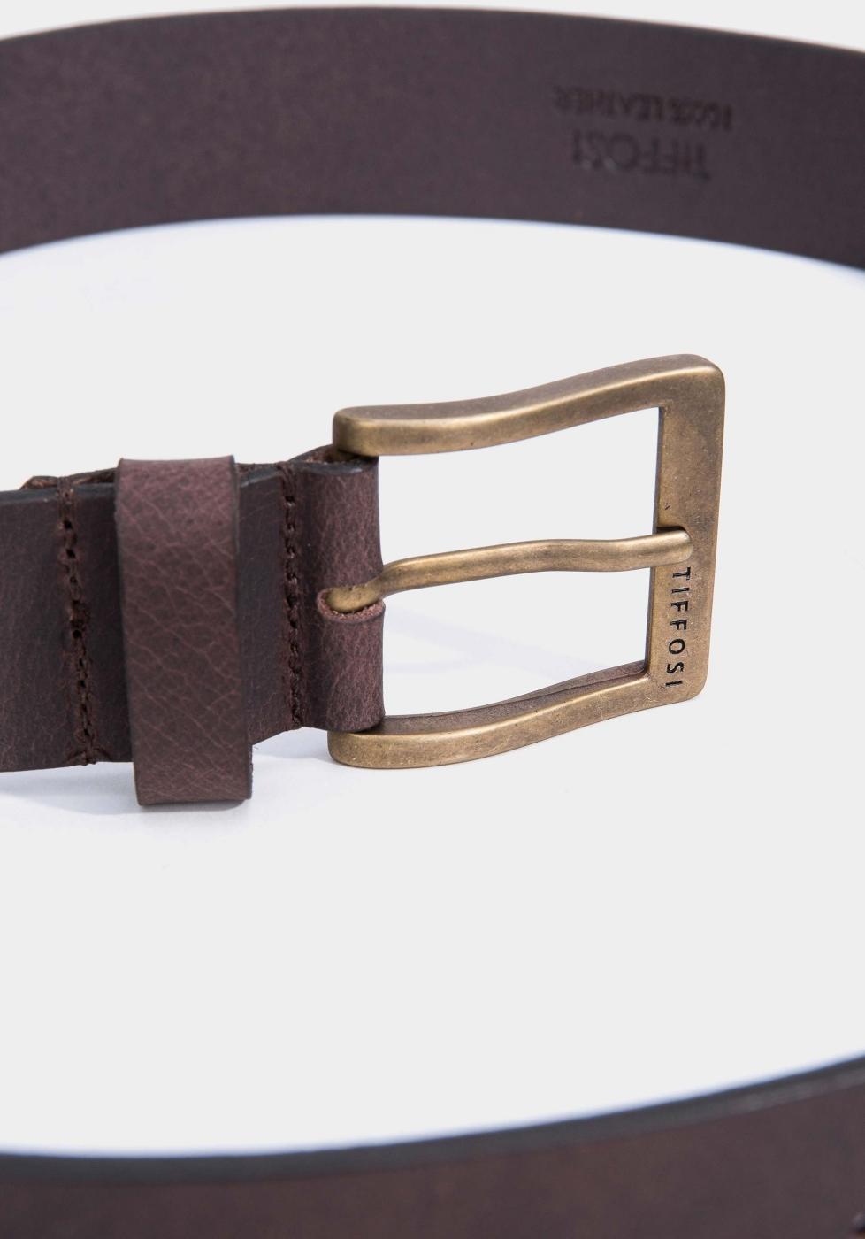 TIFFOSI CINTURÓN MAD CUERO MARRON