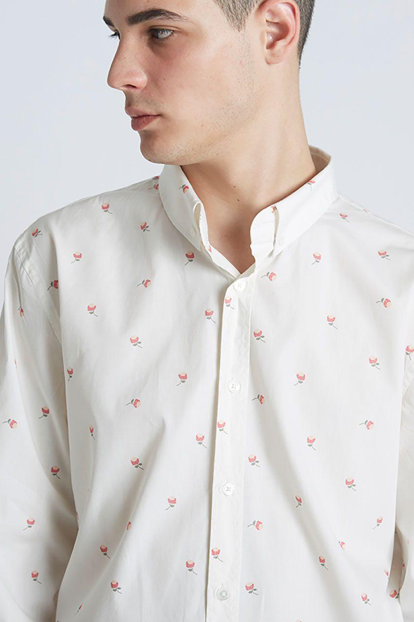 Camisa Thorn Roses Blanco Tiwel Hombre