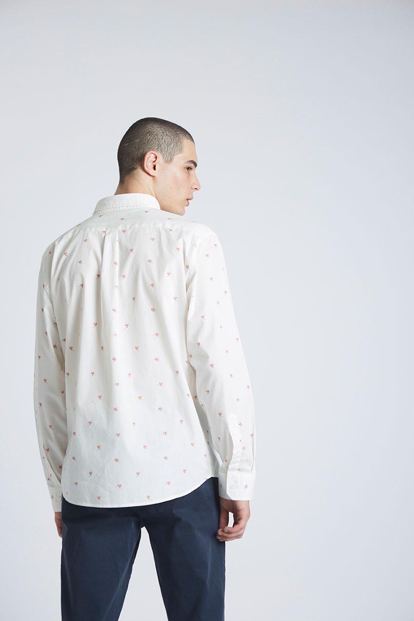 Camisa Thorn Roses Blanco Tiwel Hombre