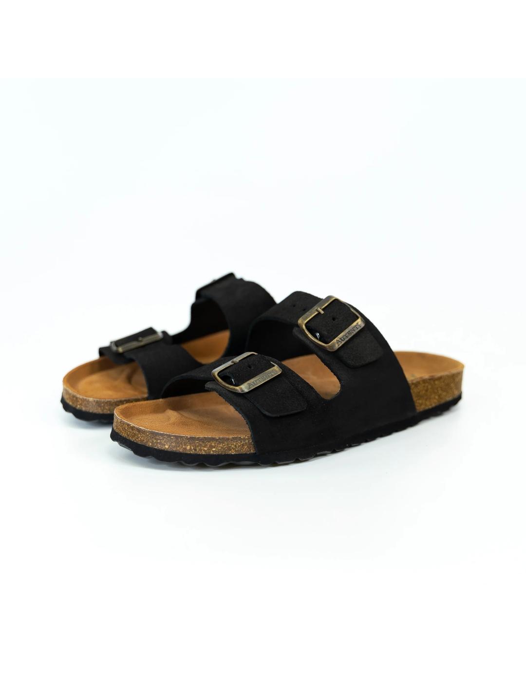 Sandalias auténticas en negro para hombre.