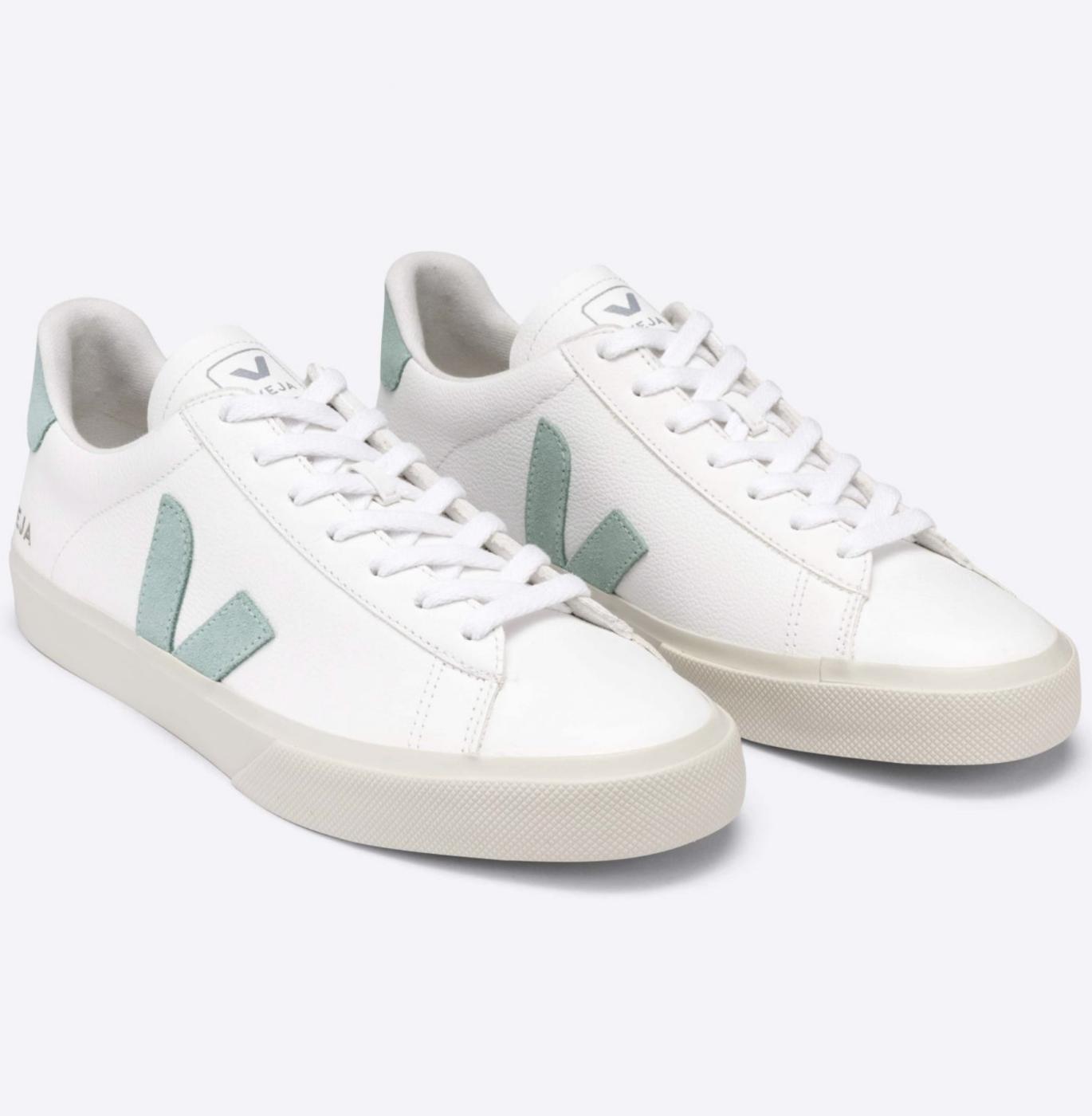 VEJA CAMPO CHROMEFREE MATCHA EXTRAWHITE LEATHER