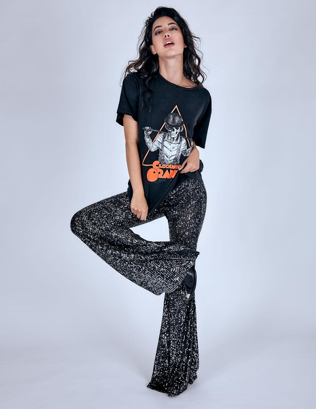 CAMISETA NEGRA LE CRANE ORANGE