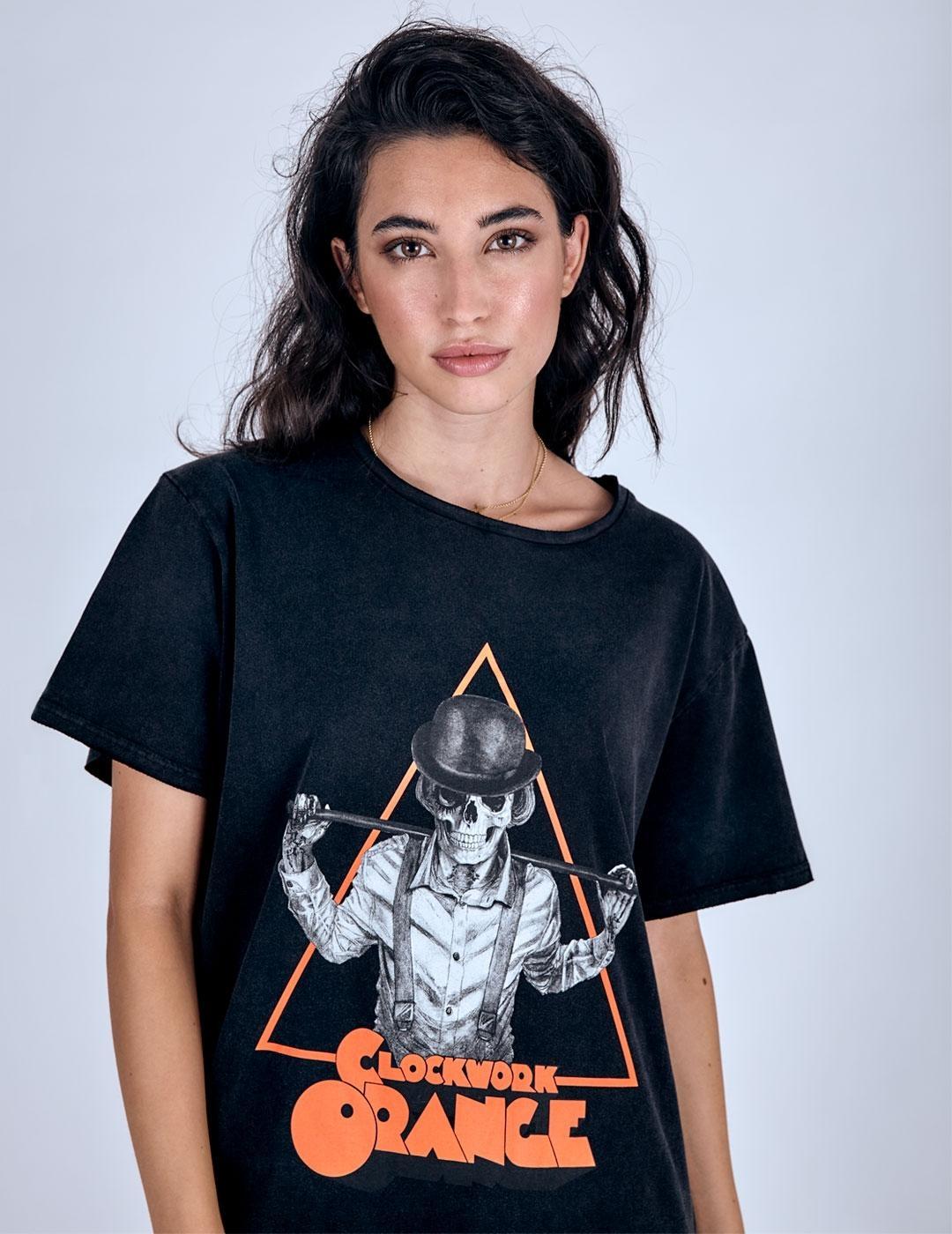 CAMISETA NEGRA LE CRANE ORANGE