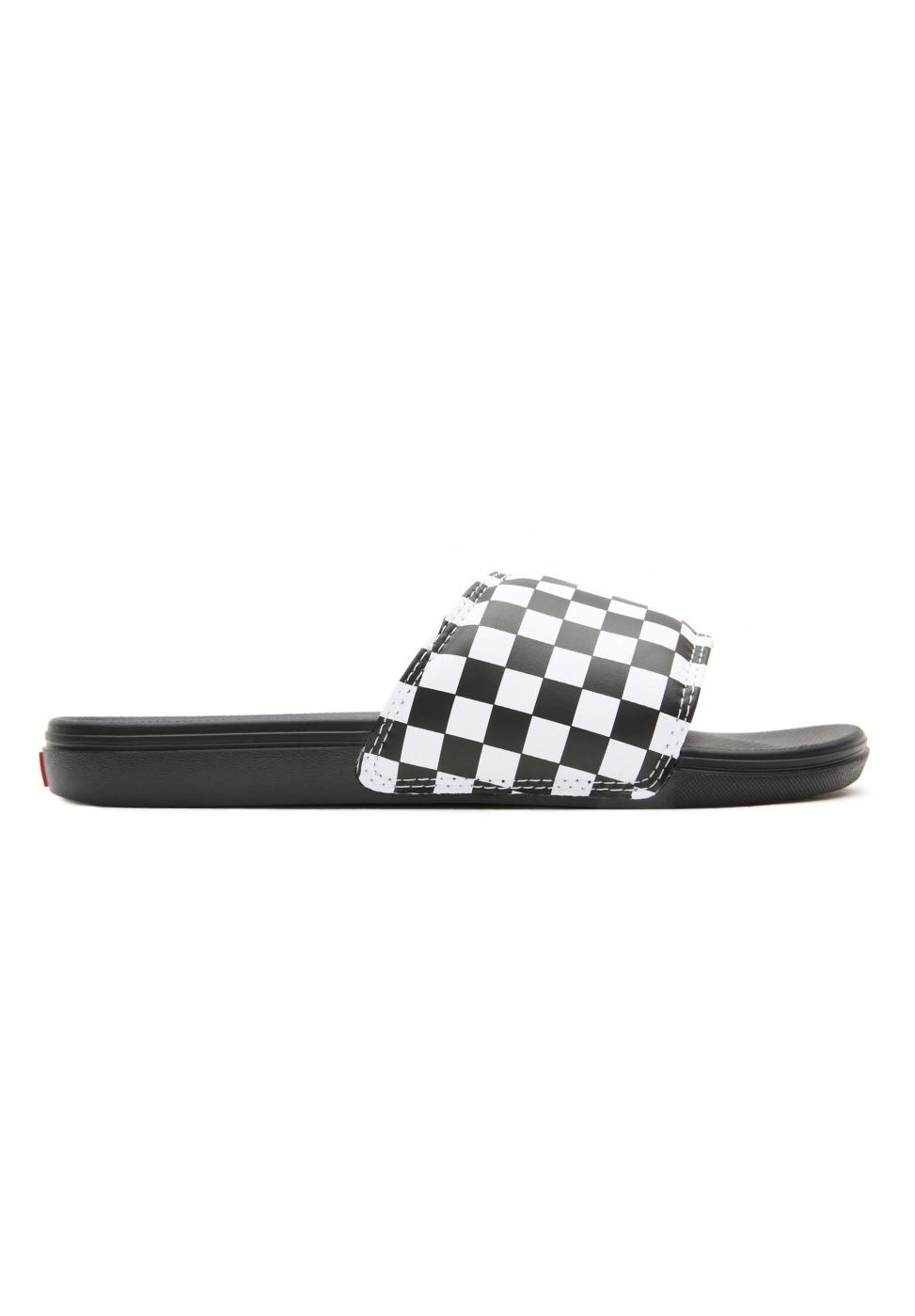 VANS PALAS NEGRAS LA COSTA SILDE ON CHECKBOARD