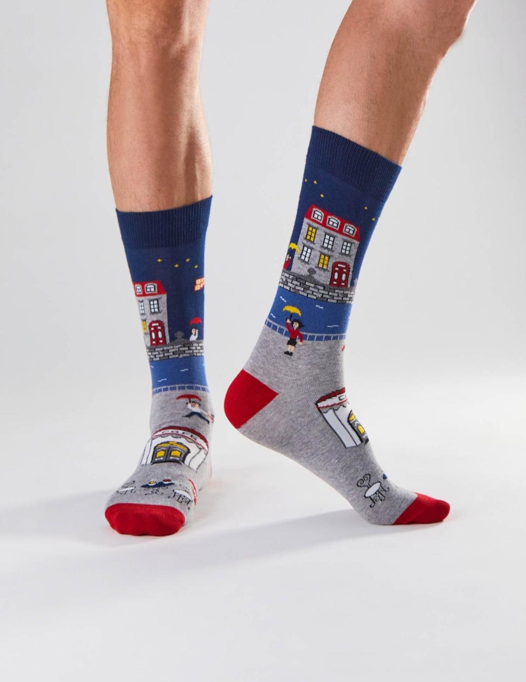 BESOCKS CALCETINES BEPARISIANNIGTH GRIS MARINO