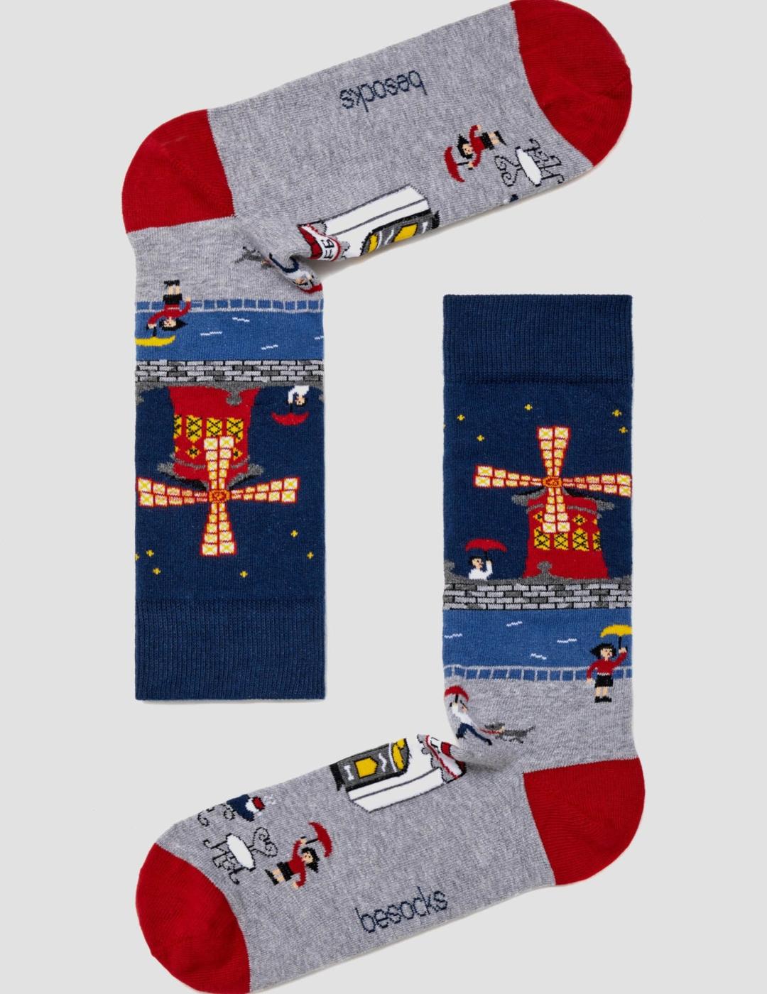 BESOCKS CALCETINES BEPARISIANNIGTH GRIS MARINO