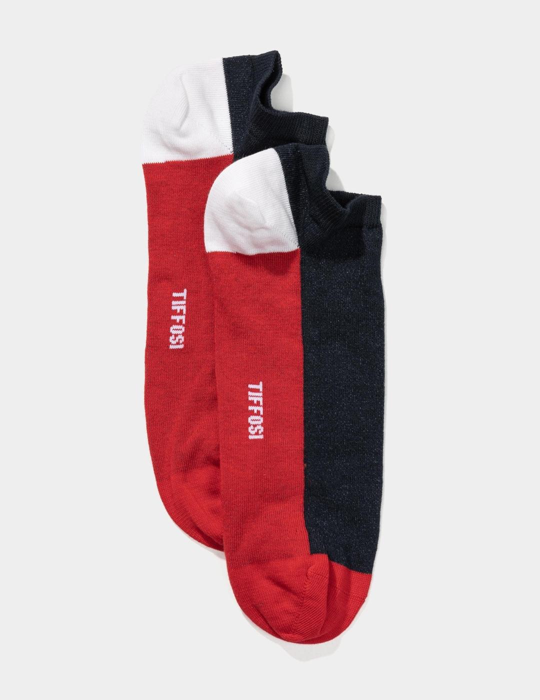 TIFFOSI CALCETIN TOBILLERO OLI AZUL ROJO