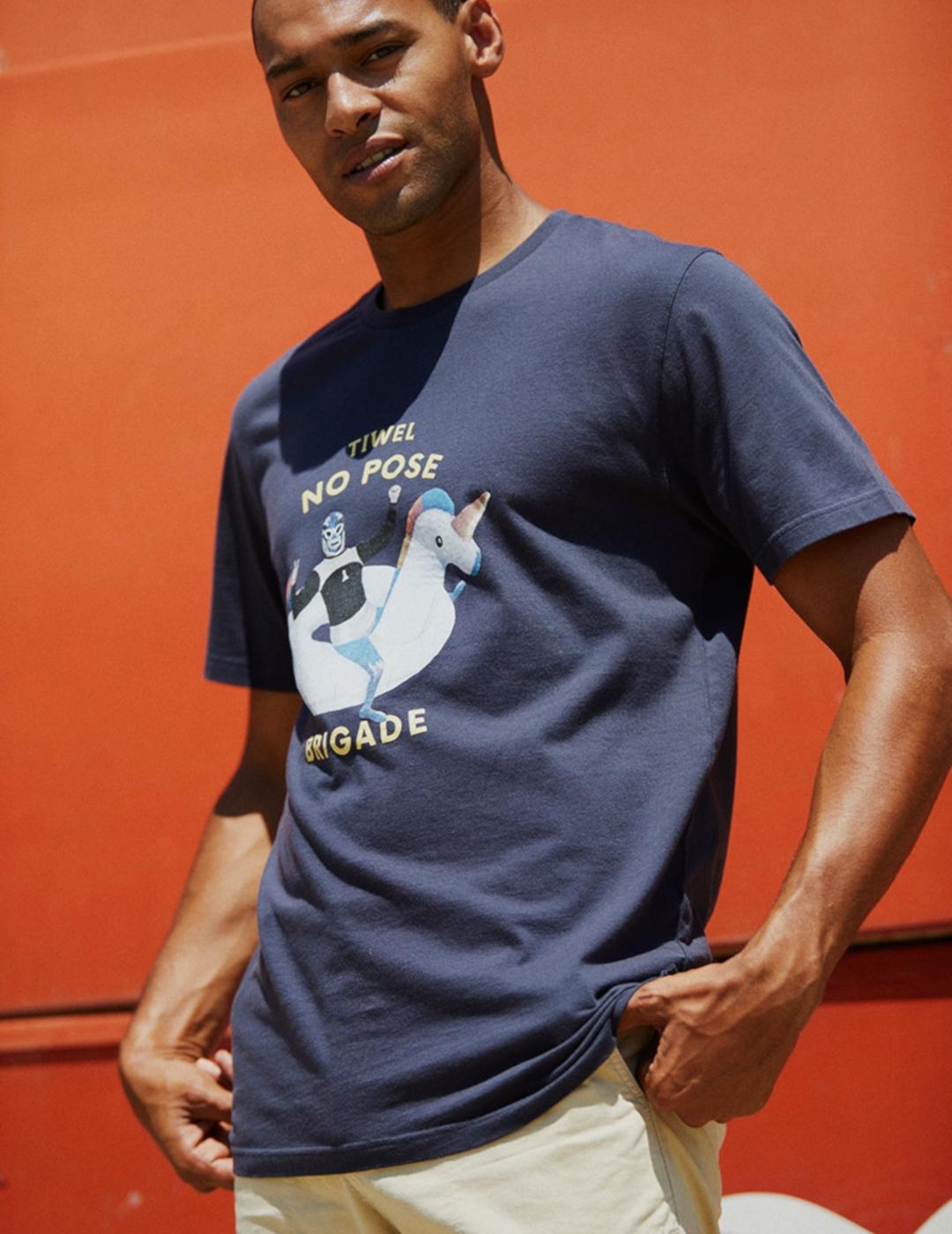 TIWEL CAMISETA MARINO POSE INDIA