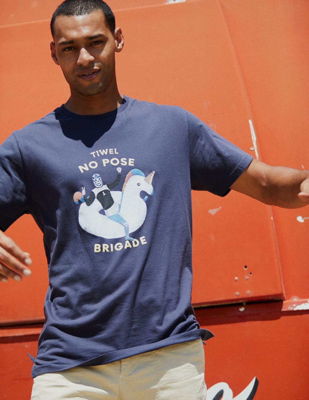 TIWEL CAMISETA MARINO POSE INDIA