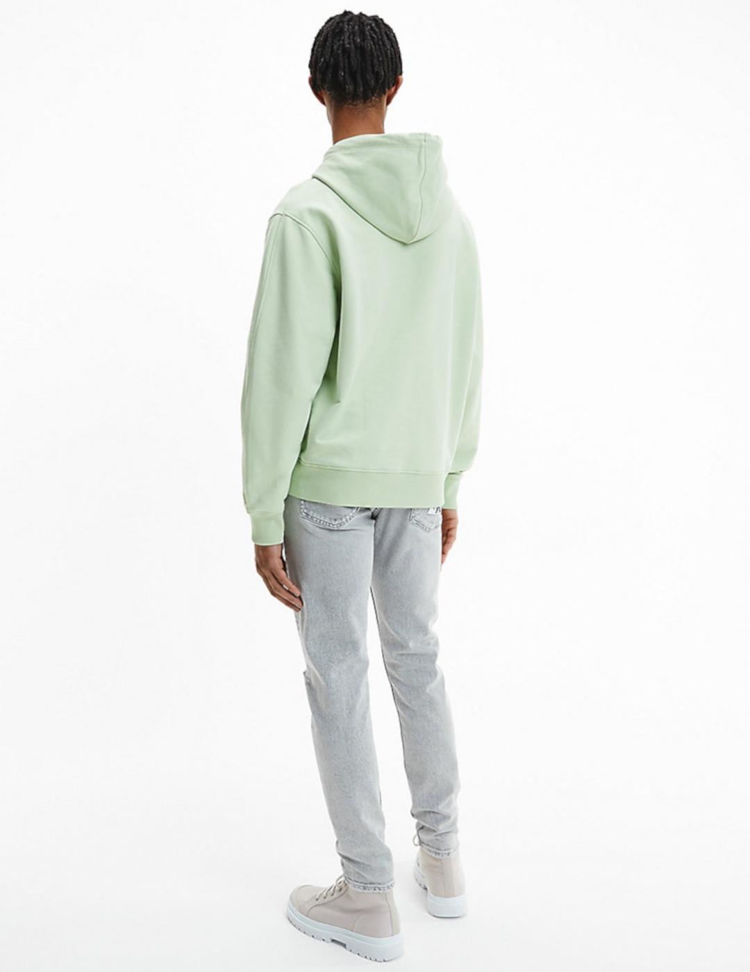 CALVIN SUDADERA STACKED LOGO VERDE