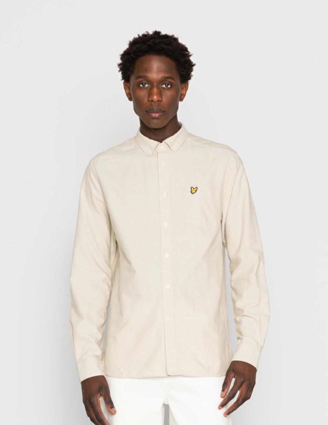 LYLE&SCOTT CAMISA OXFORD BEIGE