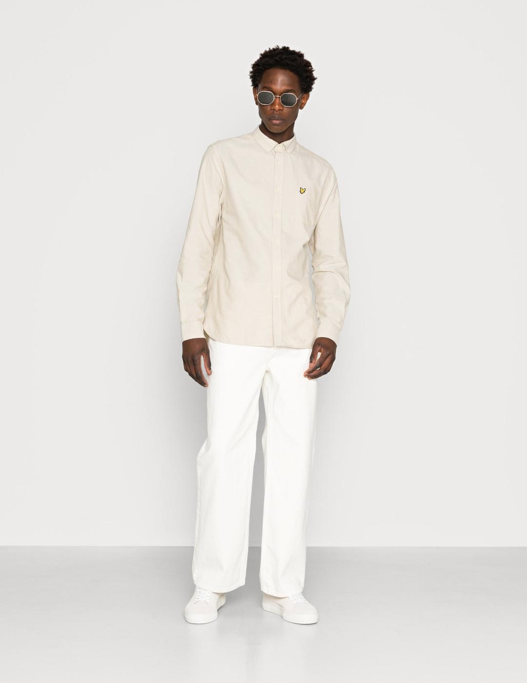 LYLE&SCOTT CAMISA OXFORD BEIGE